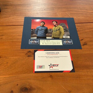 William shatner LEONARD NIMOY MR. Spock signed photo STAR TREK